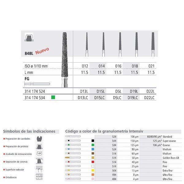 FG D15L/6  848L-014 FG DIAM. MEDIO 6ud.