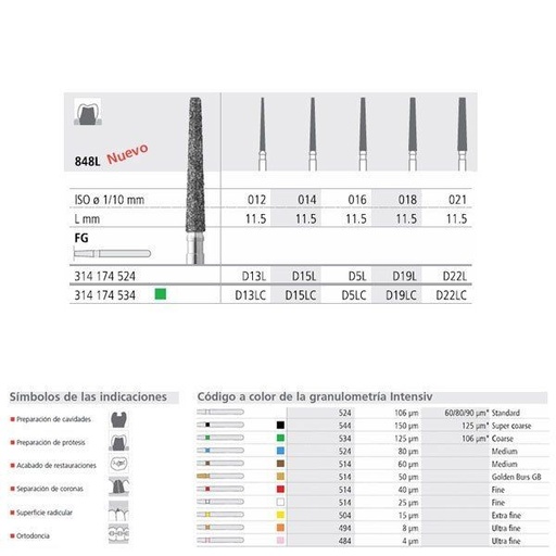 [IN1569] FG D15L/6  848L-014 FG DIAM. MEDIO 6ud.