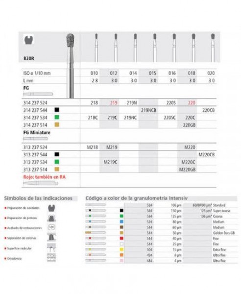FG 218B PROMO/18  830-010 FG DIAM. MEDIO 18ud.