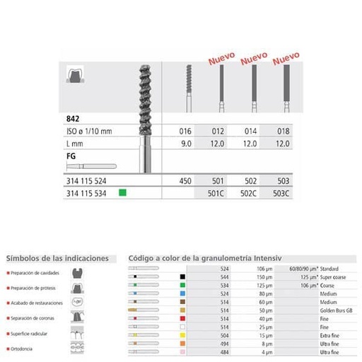 [IN1602] FG 501/6 C 842-012 FG DIAM. GRUESO 6ud.