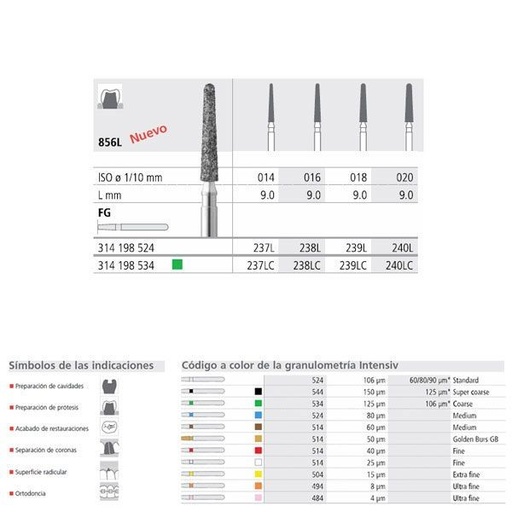 [IN1604] FG 237L/6  856L-014 FG DIAM. MEDIO 6ud.