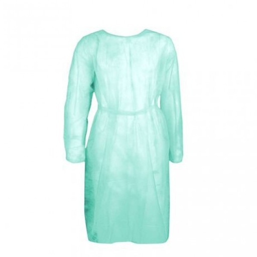 [KG0006] BATA DESECHABLE VERDE PUÑO ELASTICO PP 10UDS