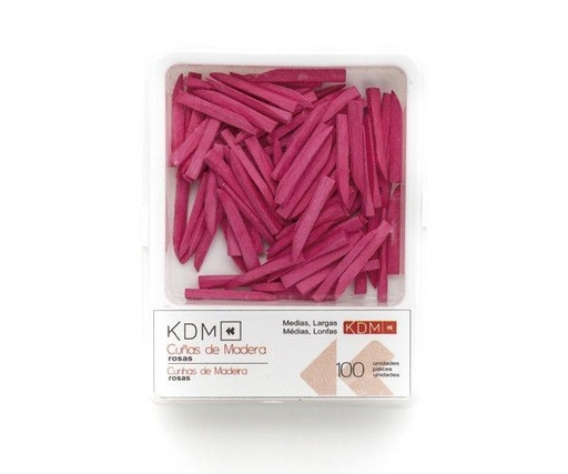 [KM0944] CUÑAS KDM madera largas medianas rosas 100ud