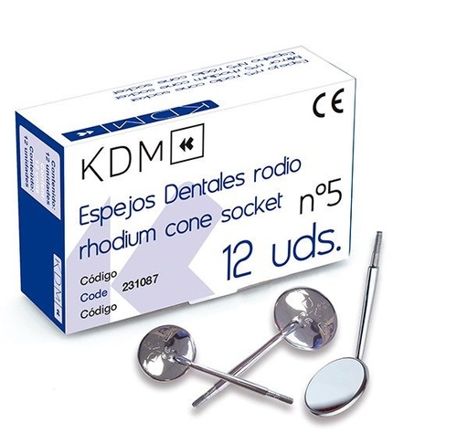 [KM0949] ESPEJOS KDM nº 5 rodio cone socket plano 12 uds.
