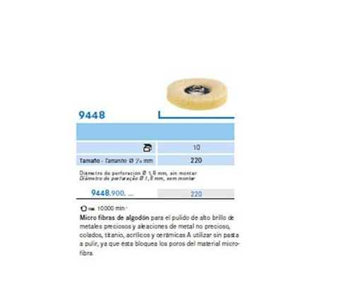 [KO4277] 9448.900.220 KOMET PULIDOR MICROFIBR ALGODÓN 10 UD