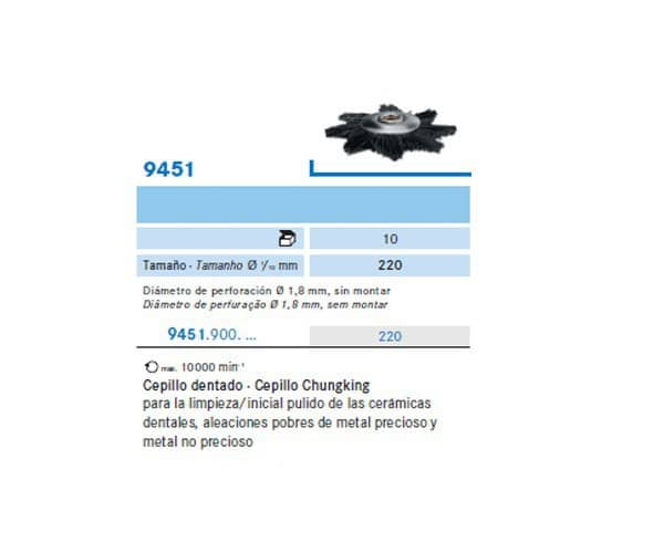 9451.900.220 KOMET CEPILLO REDONDO CHUNGKING 10 UD