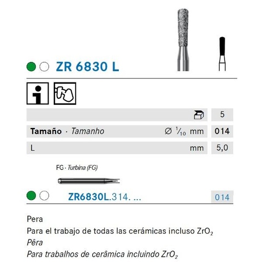 [KO5999] ZR6830L.314.014 KOMET DIAMANTE LAB TURBINA 5 UD