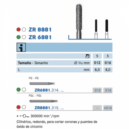 [KO6002] ZR6881.314.012 KOMET DIAMANTE LAB TURBINA 5 UD