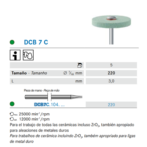 [KO6625] DCB7CA.104.220 KOMET abrasivo 1 UD