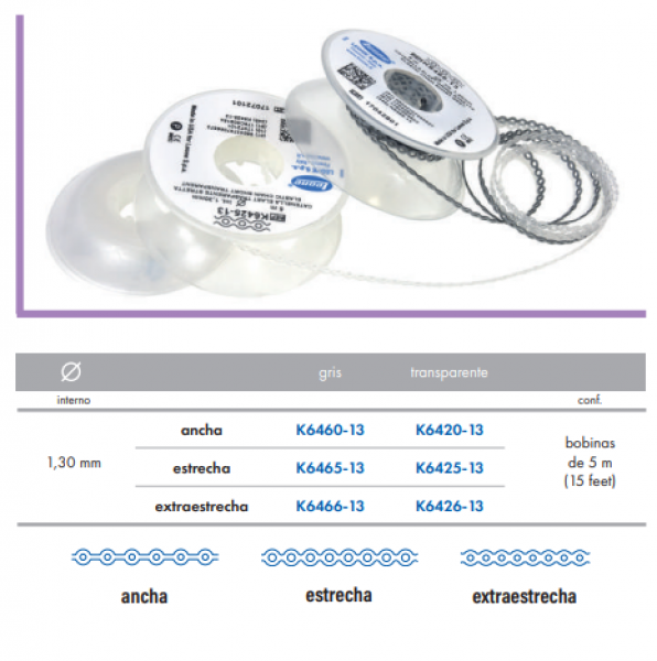 K6469-93 KIT 6 CADENETA ELASTICA GRIS