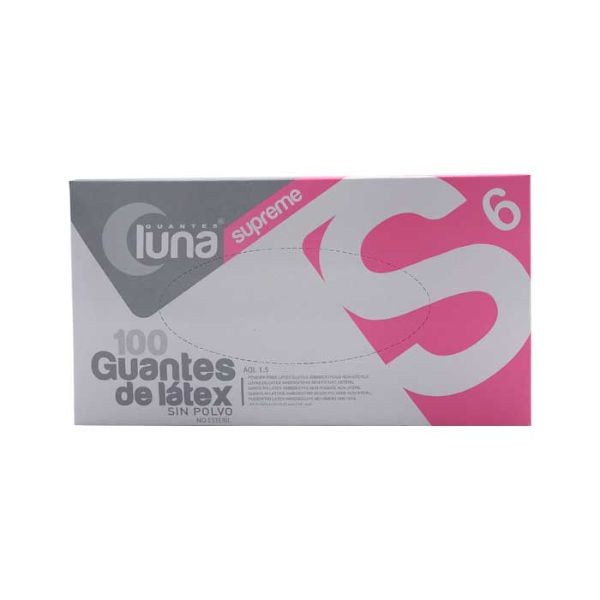 GUANTES LUNA LATEX S/POLVO PEQUEÑOS 100 UNID.
