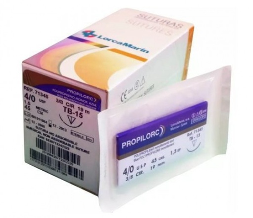 [LO0086] SUTURA POLIPROPILENO TB-15 4/0 12ud.