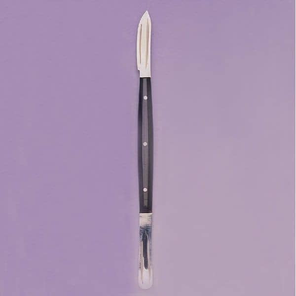 ESPATULIN CERA CON CAVIDAD GRANDE (MANGO NEGRO)