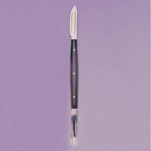 [MS0044] ESPATULIN CERA CON CAVIDAD GRANDE (MANGO NEGRO)