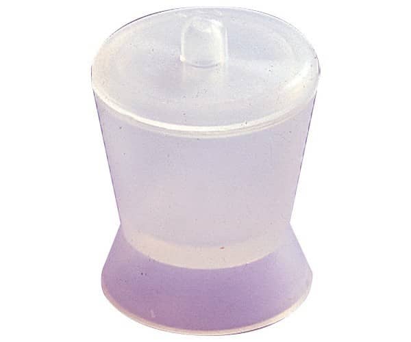 TACITA DE SILICONA TRANSPARENTE GRANDE CON TAPA