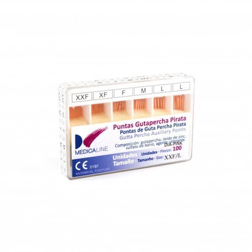 [ME1100] PUNTAS DE GUTTAPERCHA PIRATA M-G-FILL MEDICALINE  120uds. (XF)