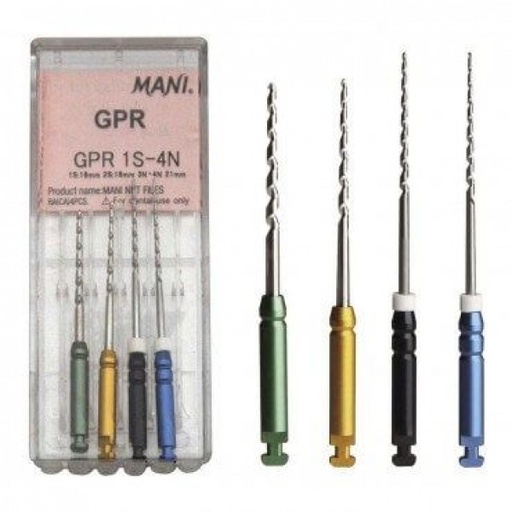 [NZ0104] LIMAS MANI GPR RETRATAMIENTO 1S-4N KIT 4 UDS