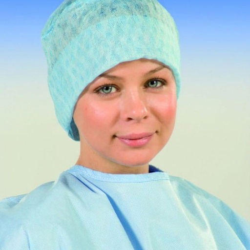 [ON0332] GORRO AZUL CON ELASTICO TRANSPIRABLE 100ud.