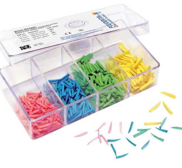 CUÑAS DE MADERA AMARILLA TAMAÑO L 100UD***