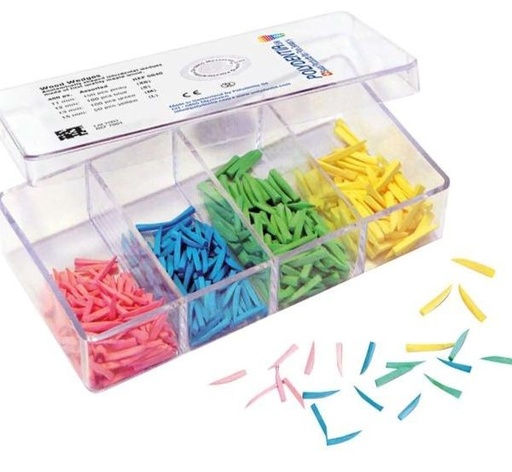 [PL0092] CUÑAS DE MADERA AMARILLA TAMAÑO L 100UD***