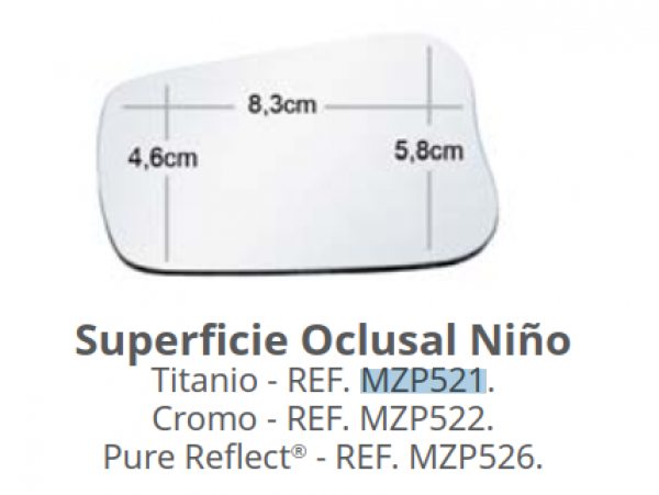 ESPEJO FOTOGRAFICO TITANIO PRODONT oclusal niño