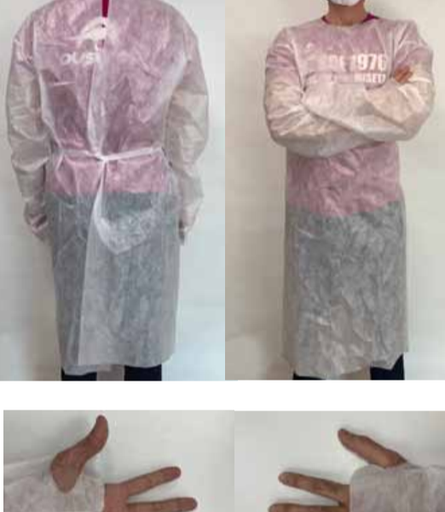 [PS0027] BATA IMPERMEABLE SPUNBONDED MONOUSO L/XL BLANCAS