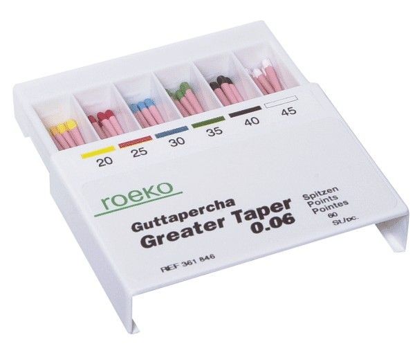 PUNTAS GUTAPERCHA GREATER TAPER 4% 20/45 60ud.