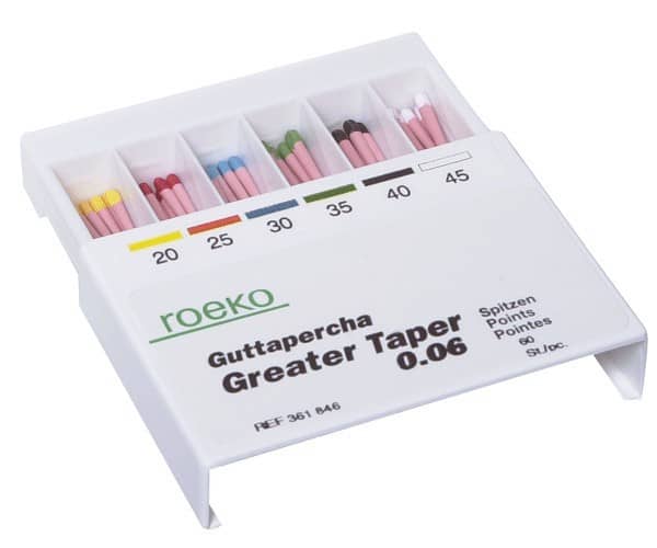 PUNTAS GUTAPERCHA GREATER TAPER 4% 20 60ud.