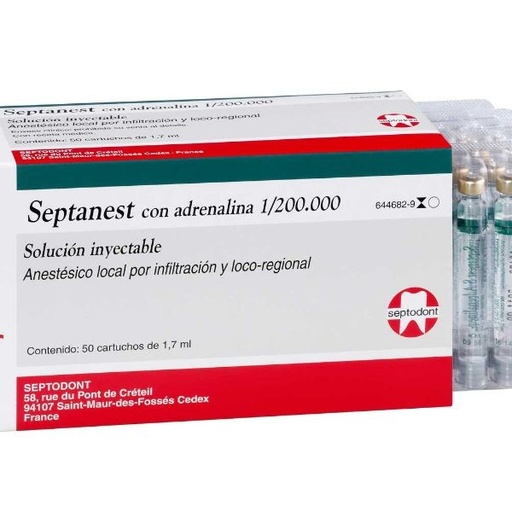 [SE0136] SEPTANEST 40MG./ML. 1:200.000 CAJA 50ud. VERDE