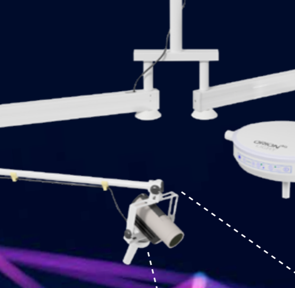 LAMPARA ORION 40 LIGHT A TECHO CON BRAZO MULTIMEDI