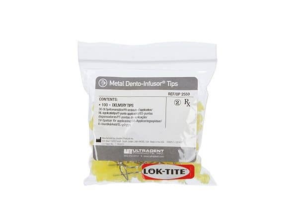 METAL DENTO-INFUSOR TIPS DUAL THREAD 100 UND.