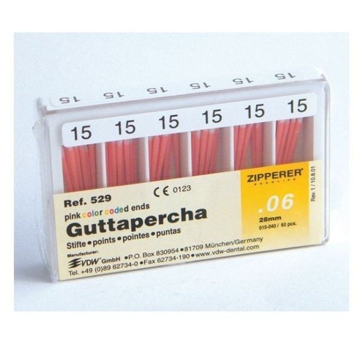[ZI0405] GUTTAPERCHA 06 CONICIDAD 25 ART.529 60ud.