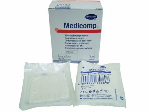 [HM0220] GASAS MEDICOMP ESTERILES 5X5cm.  40x5uds.